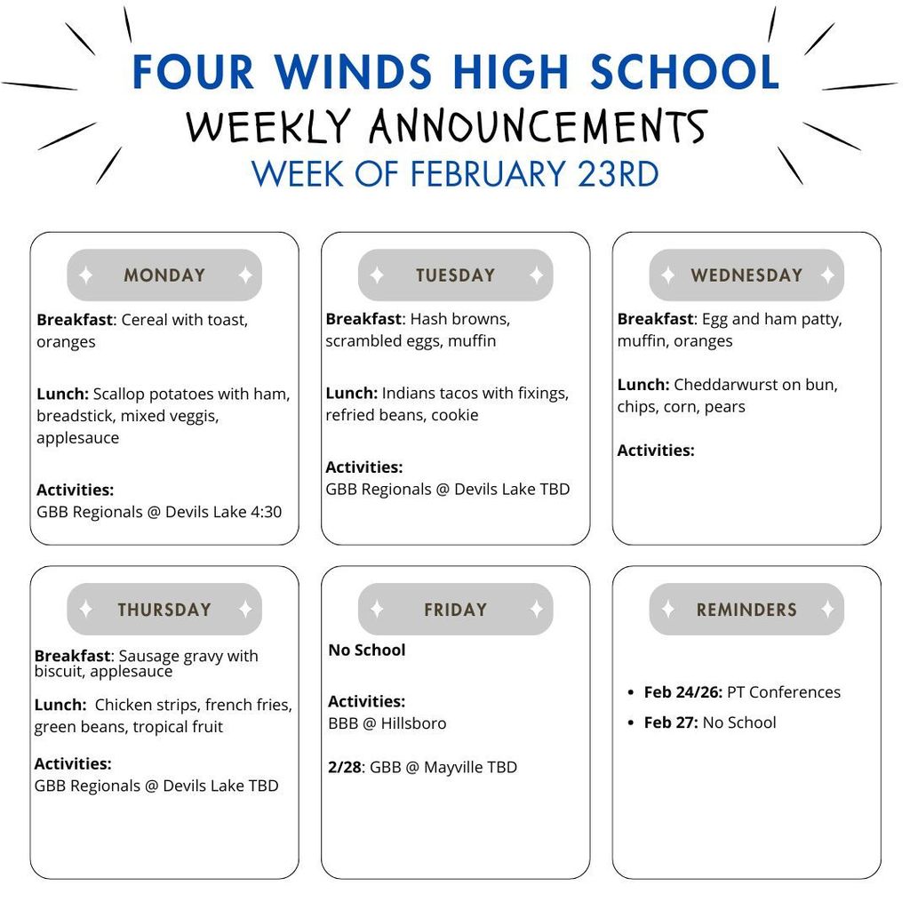 feb 23-27 announcements