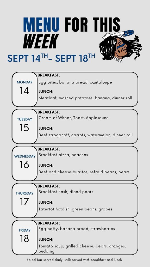9/14-9/18 Menu