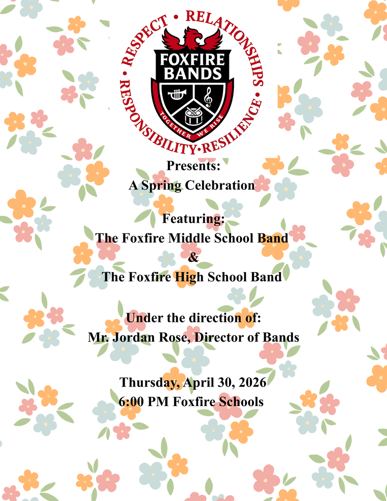 Foxfire Spring Band Concert 4/30/26 6:00PM