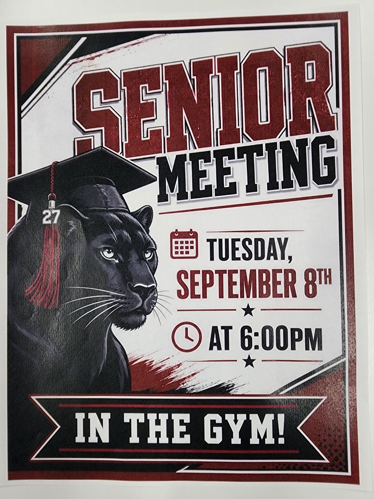 Senior Meeting Tuesday, September 8, 2026, at 6pm in the gym