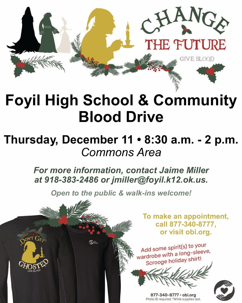 Flyer talking about our Blood Drive until 2pm on 12/11/2025