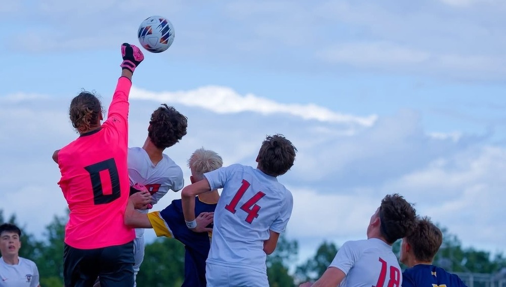 Frankenmuth Soccer team action shot on offense