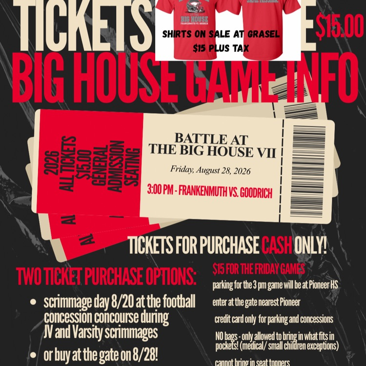 ticket and game information for football game at the big house