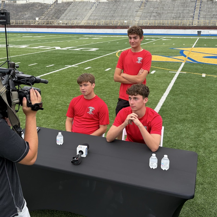 team interview at media day at Atwood Stadium
