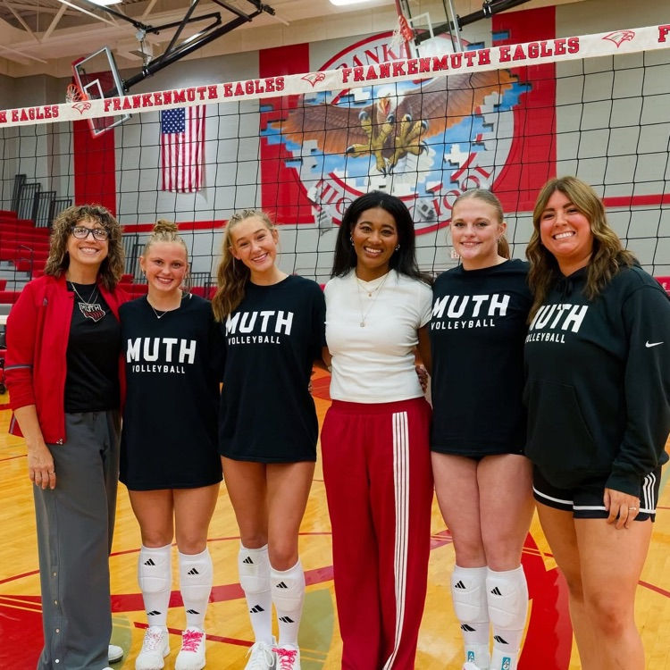 Frankenmuth volleyball seniors with coaches 