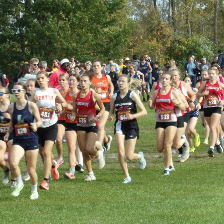 JV girls cross country race