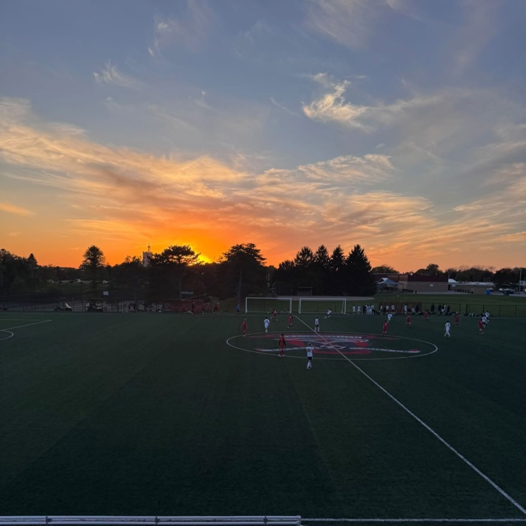 sunset at soccer field