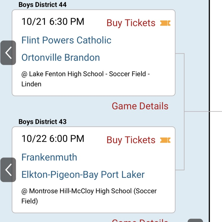 MHSAA district finals bracket