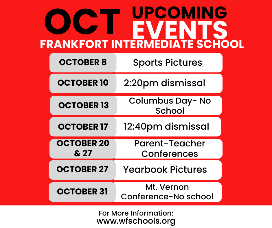 Upcoming dates