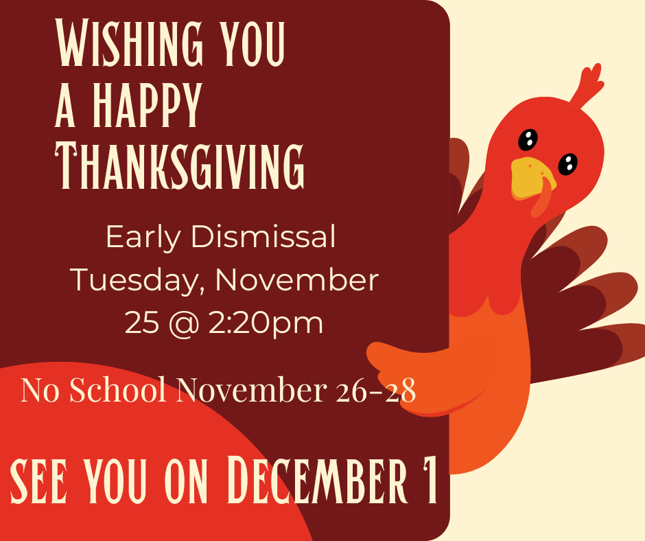 Early Dismissal Tuesday @ 2:20pm