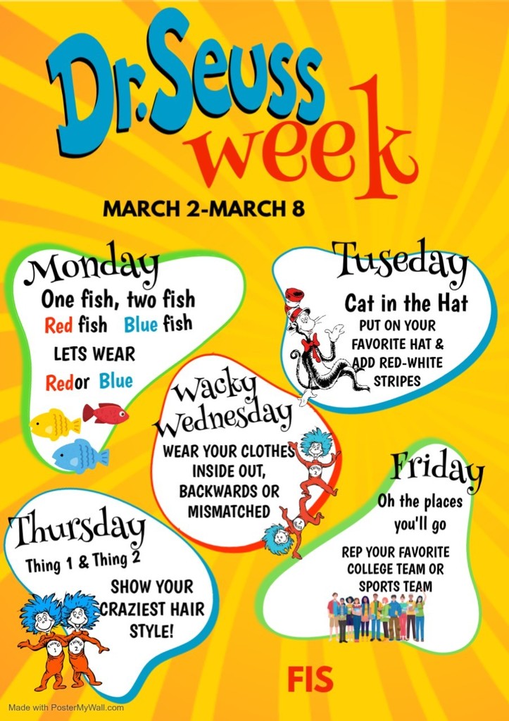 Dr Seuss week March 2-8