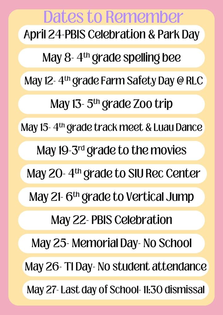 Dates to Remember