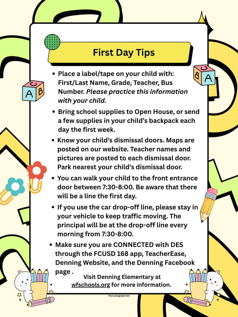 First Day Tips