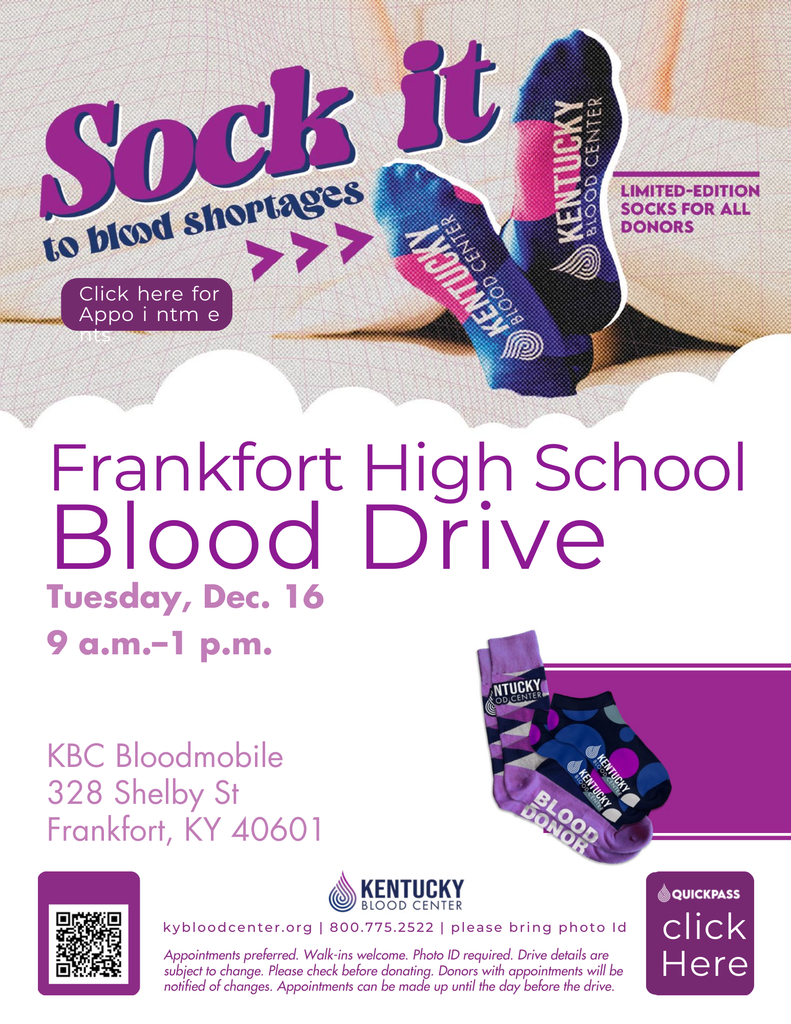 FHS Blood Drive 12/16 9AM - 1PM