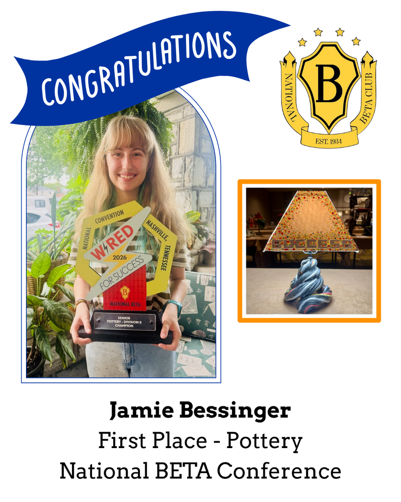 congrats to jamie bessinger; first place pottery