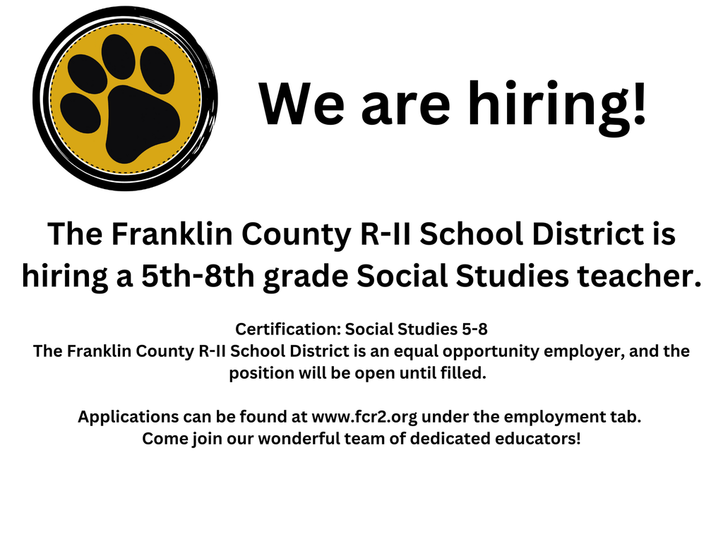 Middle School Social Studies Job Posting