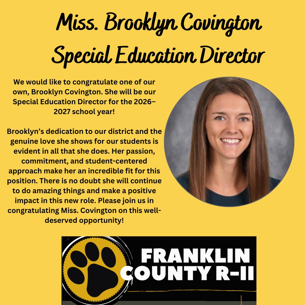 Welcome Miss. Covington-New SPED Director