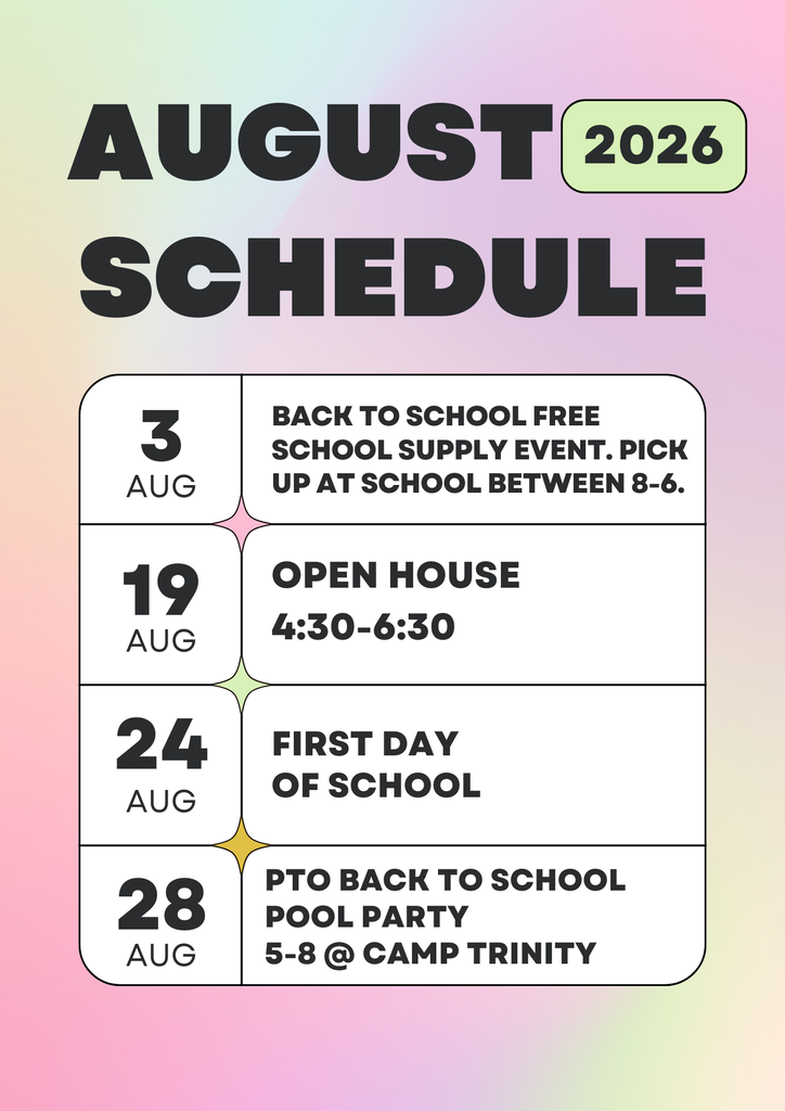 August 2026 Schedule