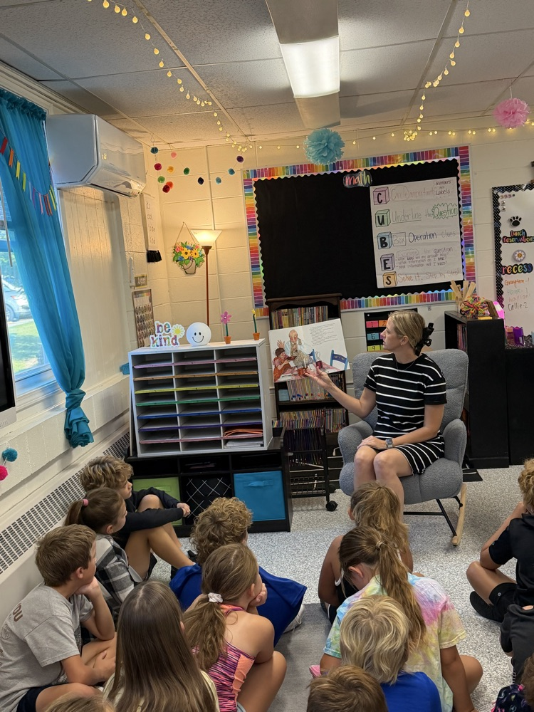 Third grade guest reader, Mrs. Freitag