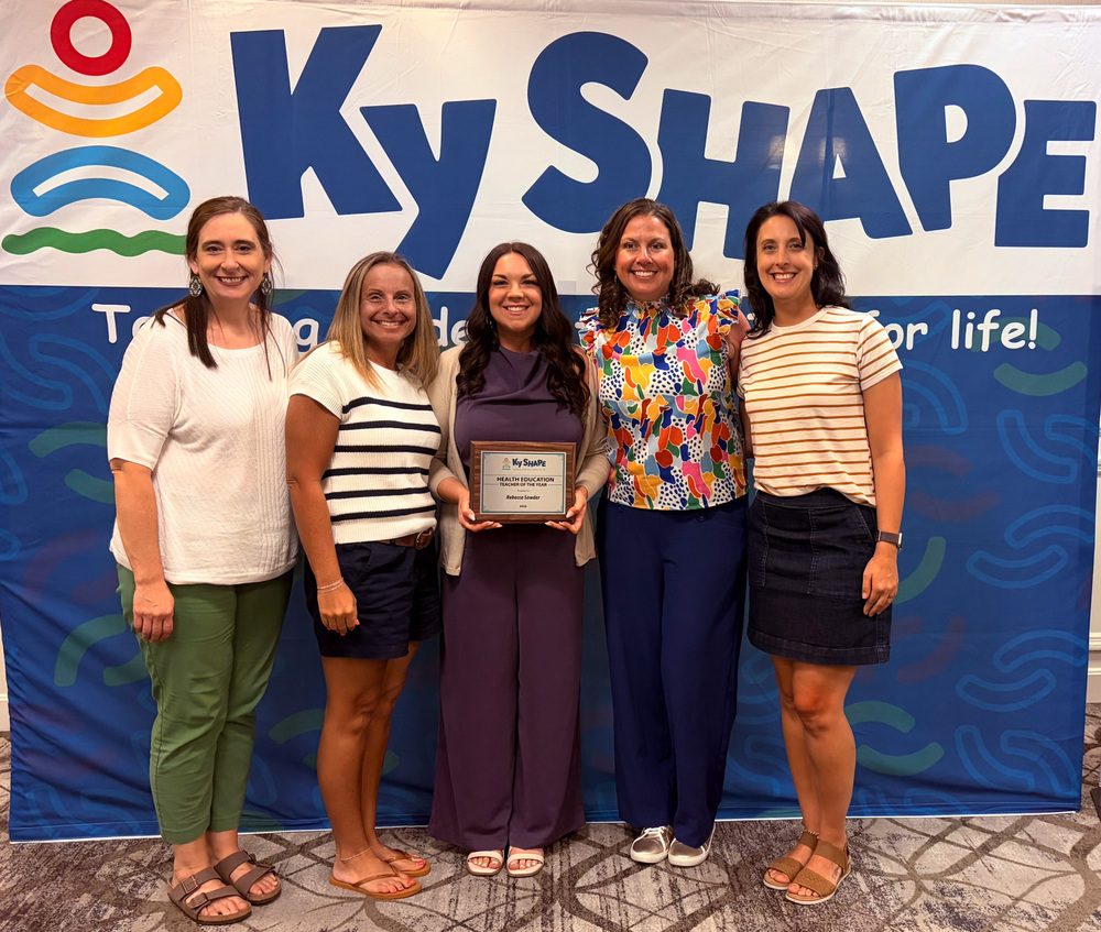 Pictured left to right: Susan Yearsley, Dean of Students; Julie Muravchick, Assistant Principal; Rebecca Sowder, Elkhorn Health Teacher; Audra Hoffnagle, Principal; and Crystal Hughes, Assistant Principal