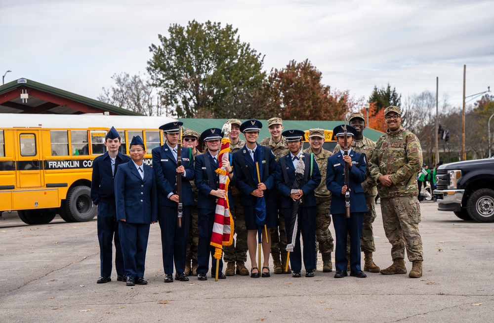 AFJROTC stands with flag