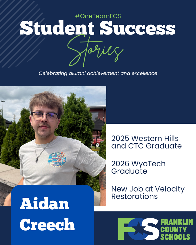 Student Success Stories Features Aidan Creech