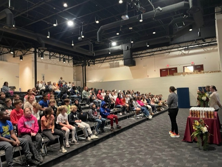 EMS auditorium with fifth graders