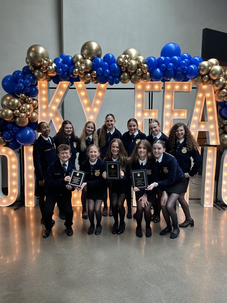 Students pictured are those who competed in the KY FFA Middle School LDE (Leadership Development Events) contests on Monday, June 8th. Those include Opening & Closing Ceremonies, Prepared Public, Extemporaneous, Quiz Bowl, and Discussion Meet. 