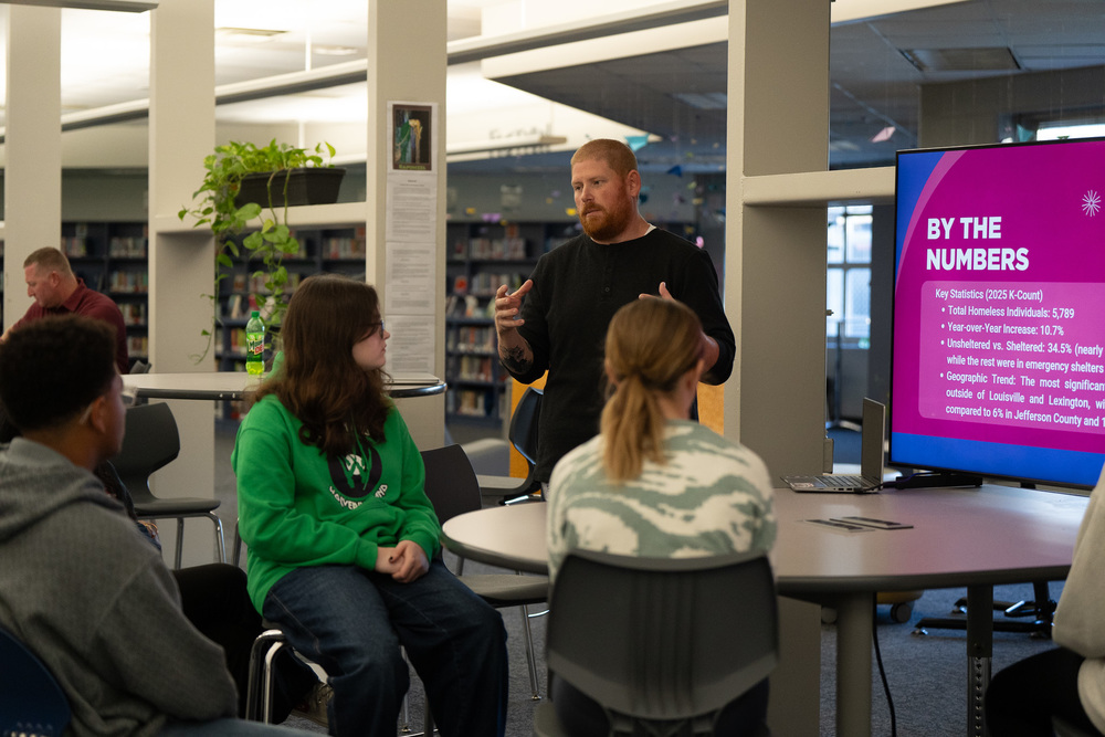 Matt Johnson Speaks to students in FCHS Library