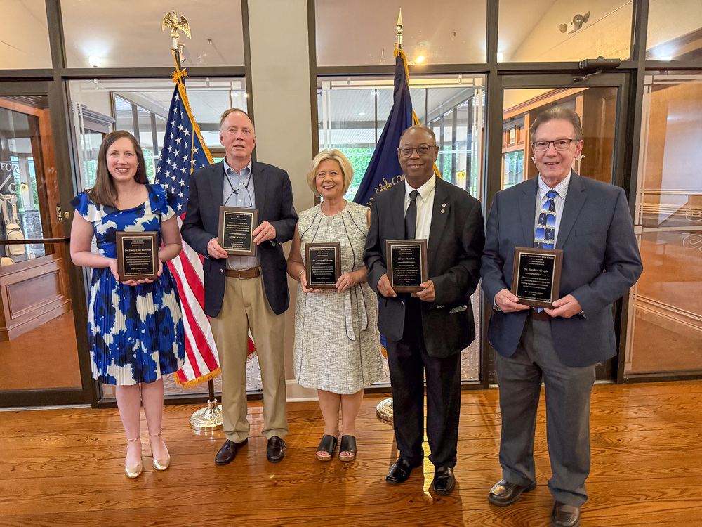 Pictured left to right: Dr. Emily Clay Eastman, Robert Roach, Dr. Jennifer Grisham, Chuck Fletcher, and Dr. Stephen Grugin