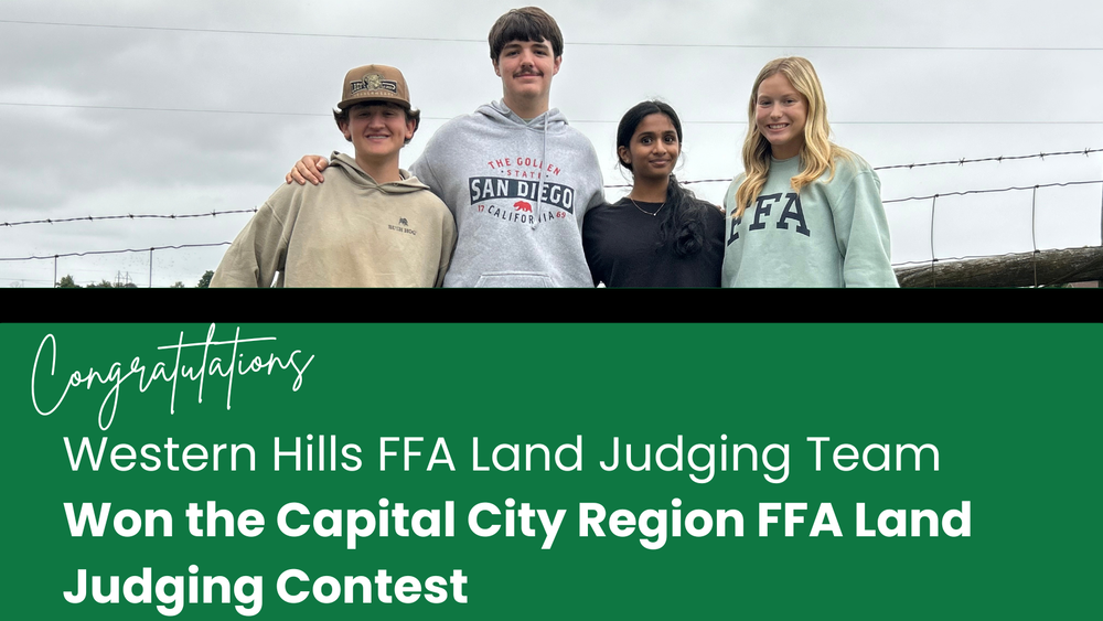 WHHS FFA Land Judging Team Won the Capital City Region FFA Land Judging Contest
