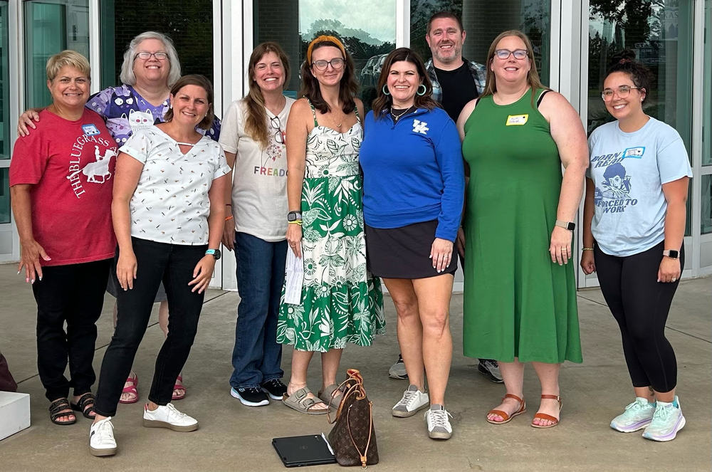 ! 👥 Pictured Left to Right: Rhonda Bell – WHHS Stephanie White – PME Grace Cottam – EES Emily Siemens – ELV Britt Nagler – WRE Ellen Stevens – CLE Stephen Mann – BMS Kate Osterloh – EMS Kaitlyn Ratterman Perry – HES