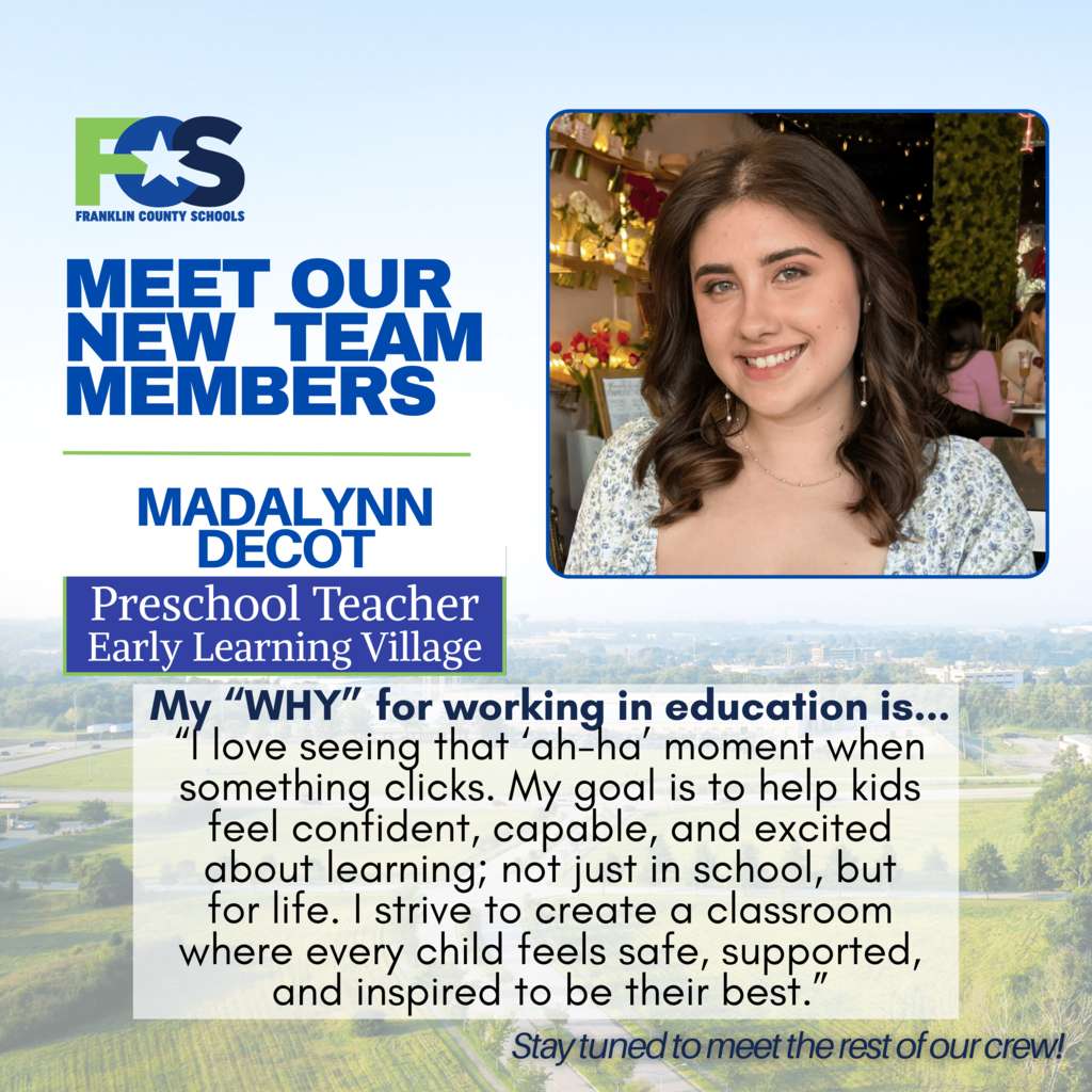 📣 Meet Our New Team Member! Please join us in welcoming Madalynn Decot, our new Preschool Teacher at the Early Learning Village! 🌟 Madalynn’s passion for education shines through in her “why”: "I love seeing that 'ah-ha' moment when something clicks. My goal is to help kids feel confident, capable, and excited about learning—not just in school, but for life. I strive to create a classroom where every child feels safe, supported, and inspired to be their best." We’re thrilled to have her on board and can’t wait to see the impact she’ll make in our classrooms. 💙🍎 📌 Stay tuned as we continue to introduce more amazing members of our team!