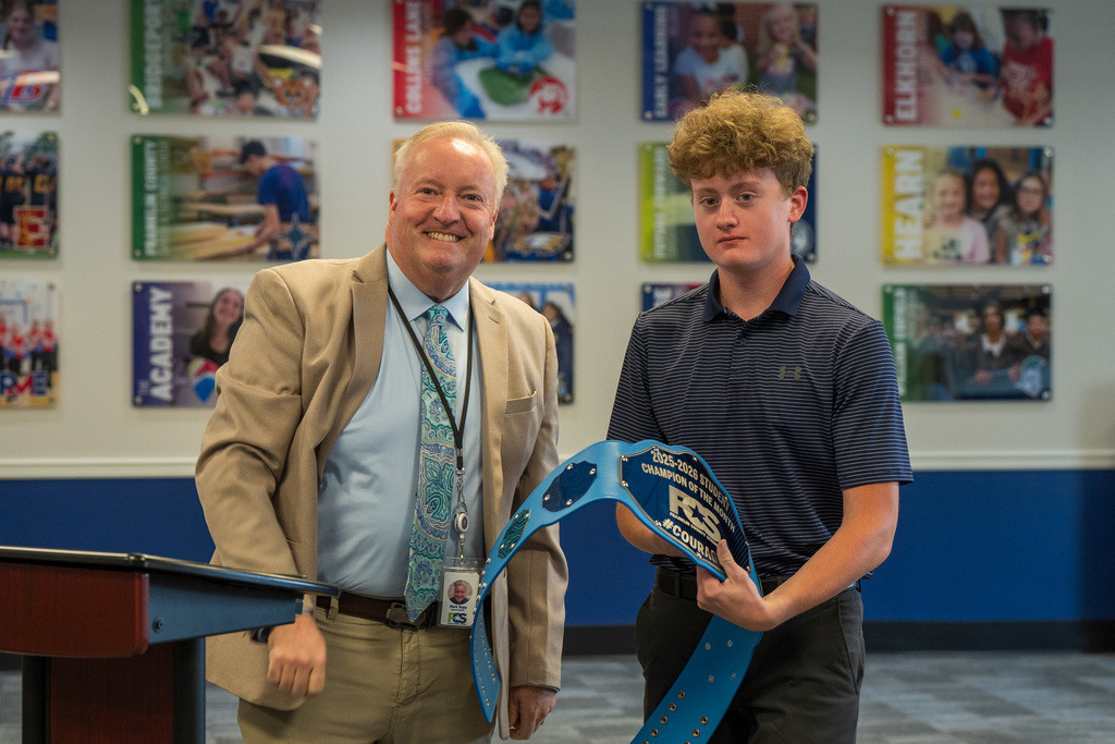 Superintendent Mark Kopp with Henry