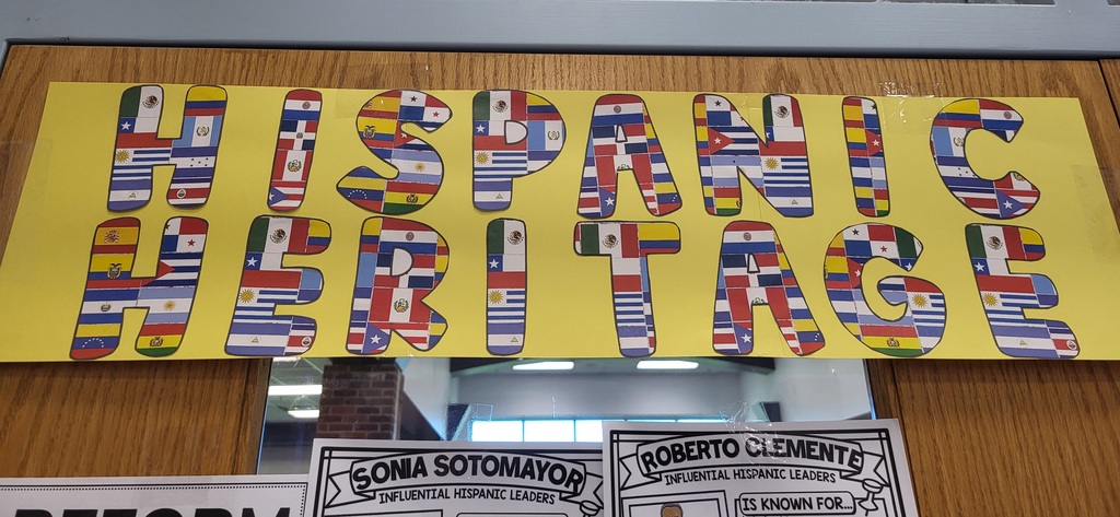 Hispanic Heritage banner hangs on wall