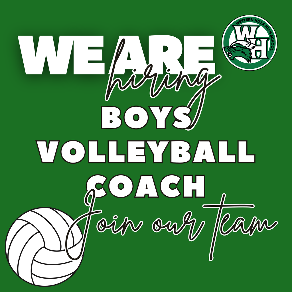 we are hiring vball coach for whhs graphic