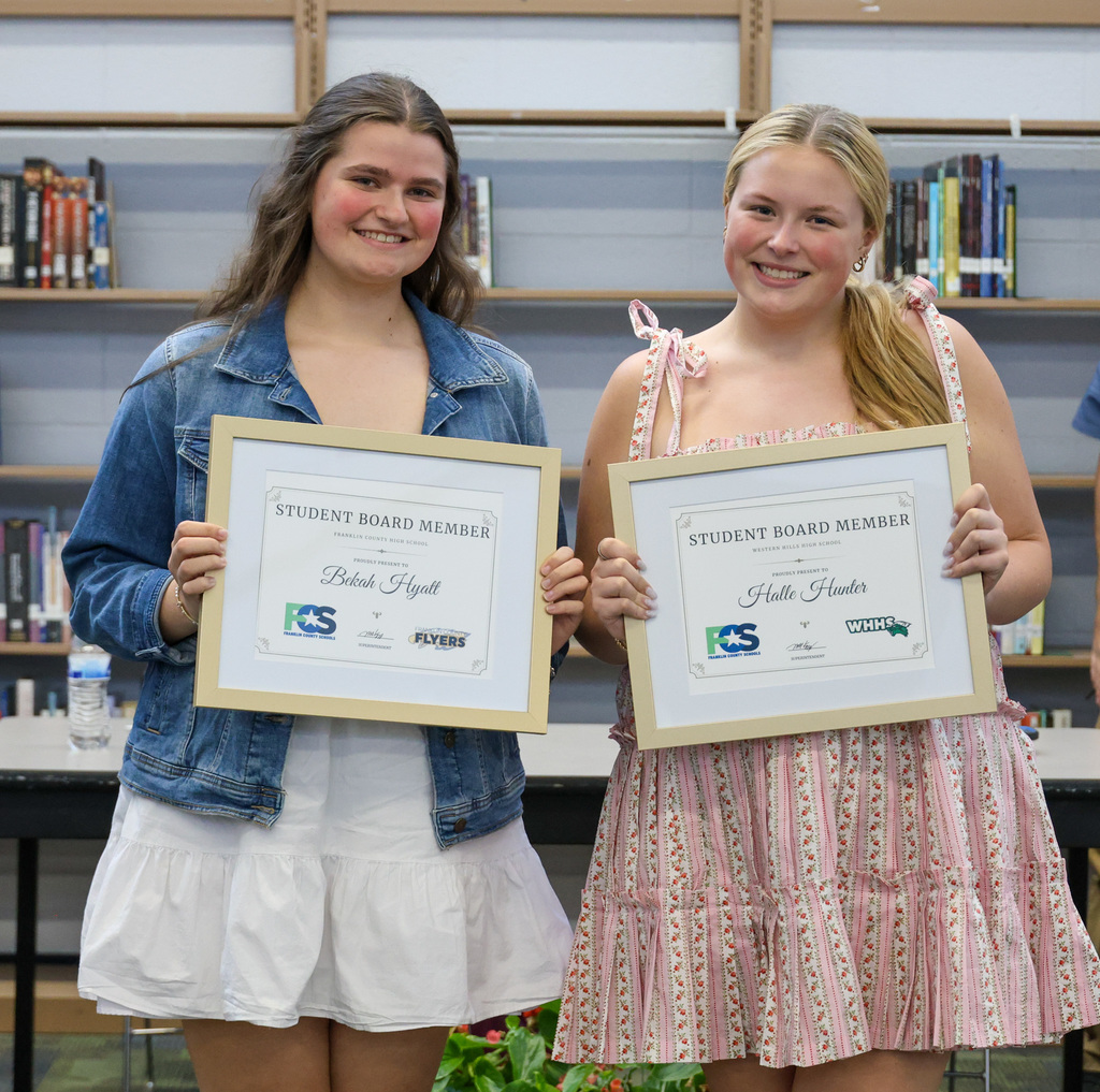 Pictured left to right: Bekah Hyatt (FCHS) and Halle Hunter (WHHS)