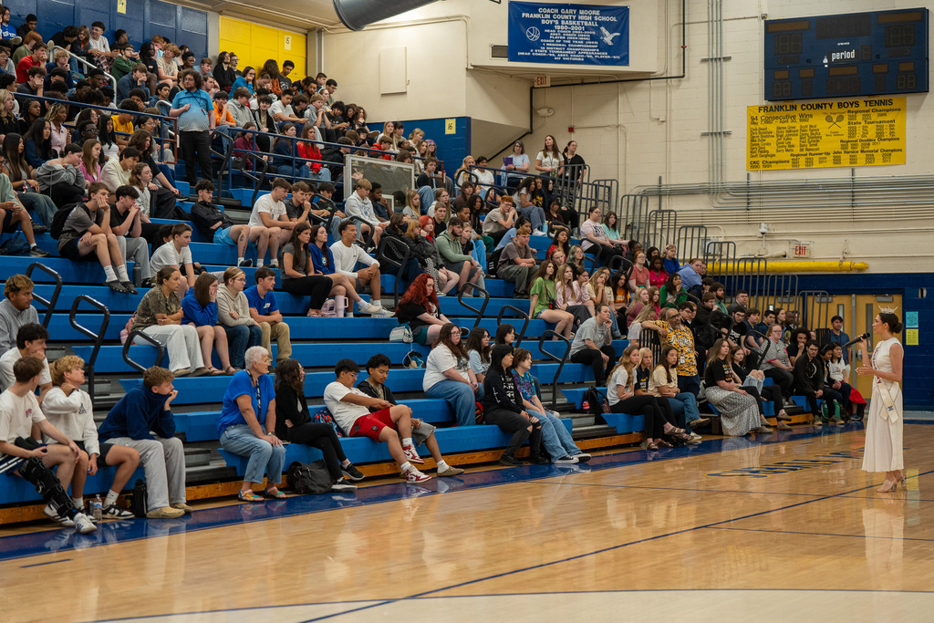 Miss Kentucky speaks to FCHS students.