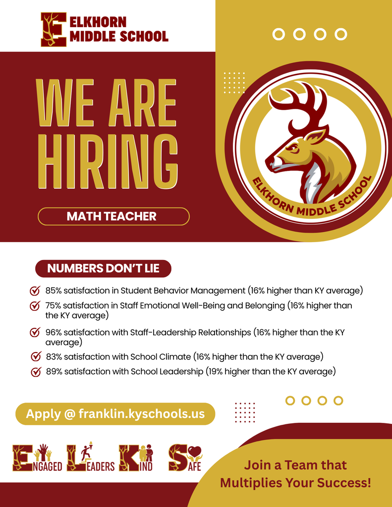 Join our team. We are hiring a math teacher.