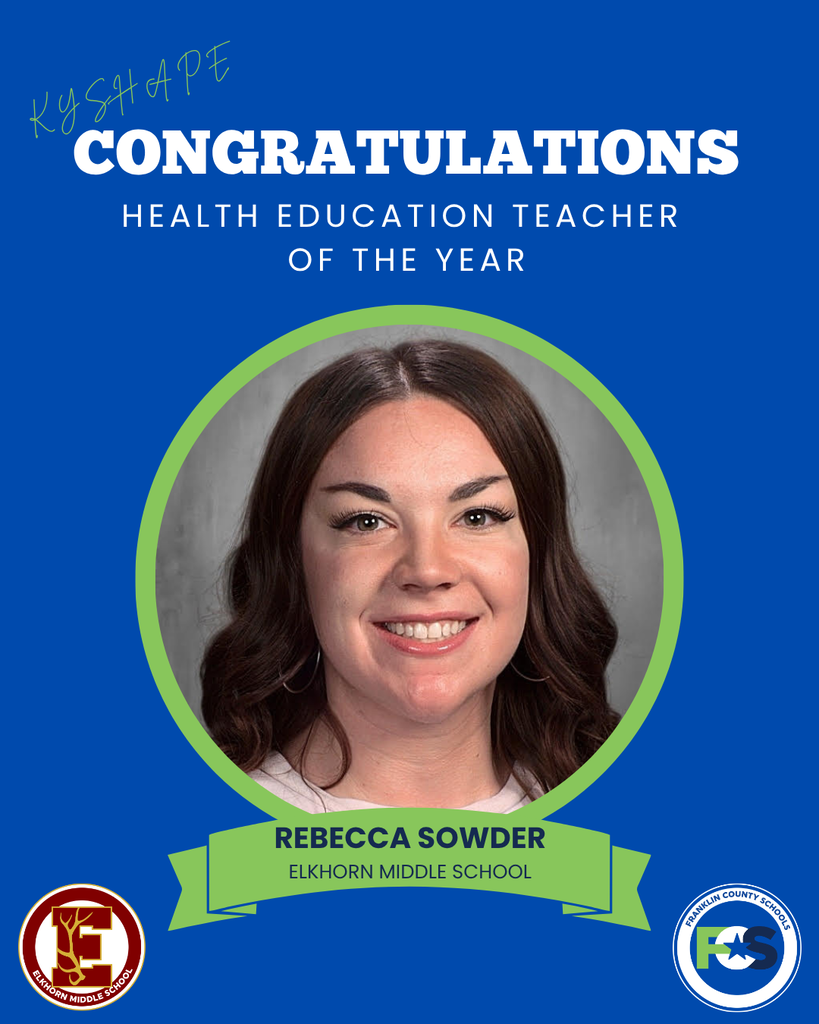 Elkhorn Middle School Teacher Rebecca Sowder Named Kentucky Health Education Teacher of the Year by KYSHAPE.
