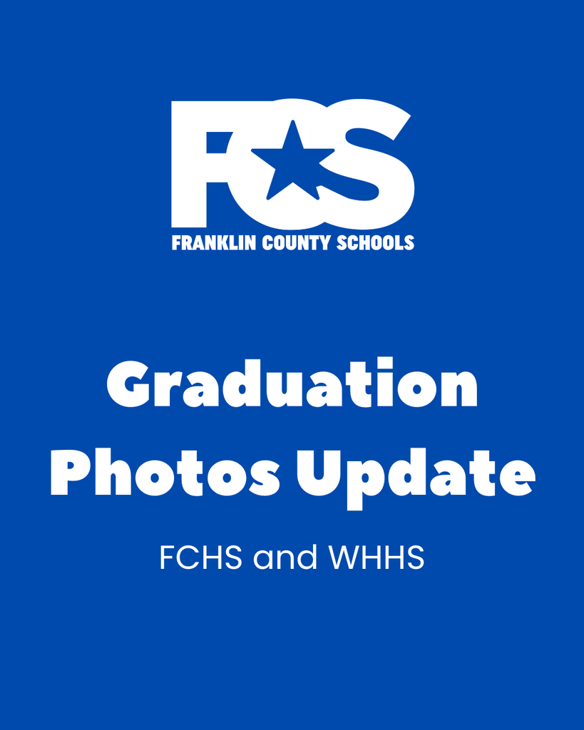 If your child did not get their graduation photo taken, we would love to invite them to the Central Office for a special makeup photo. To schedule a time, please email alexus.larson@franklin.kyschools.us.
