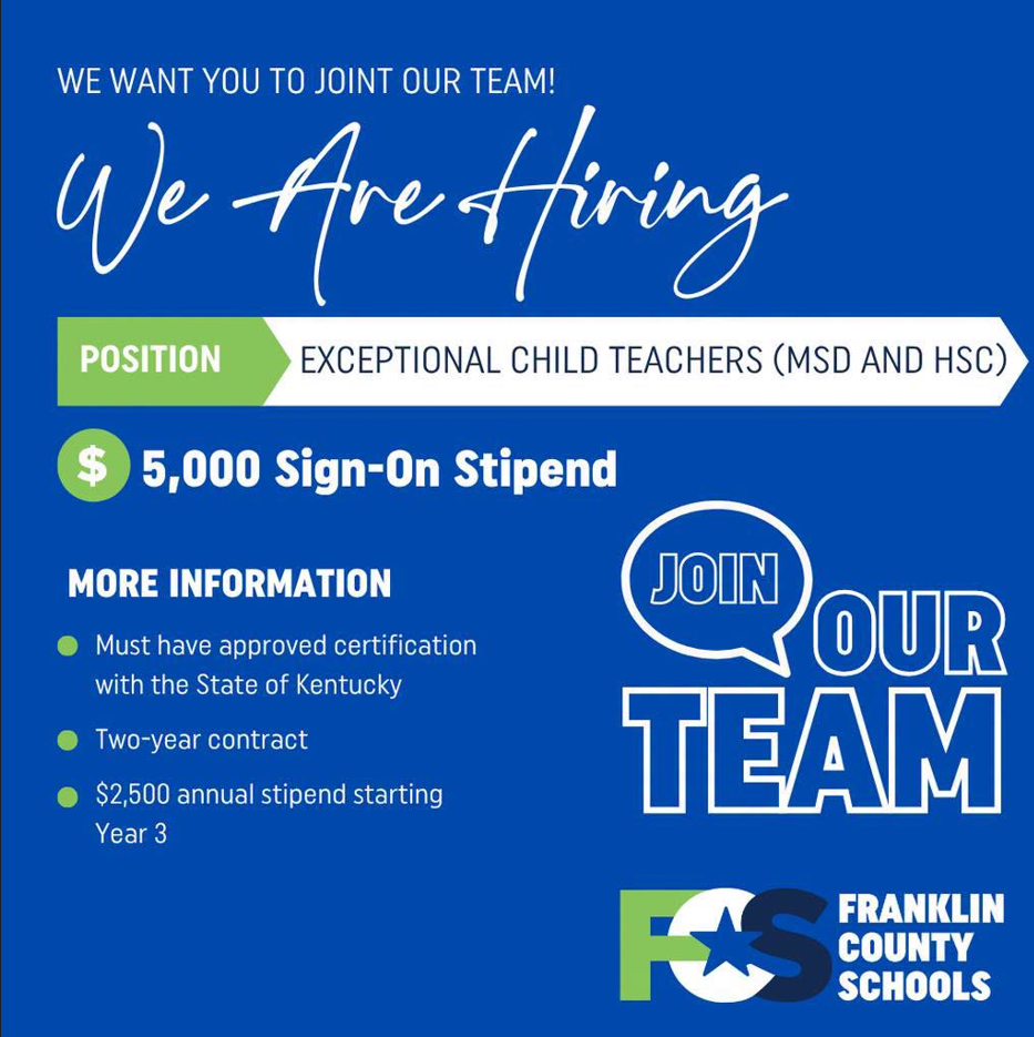 Hiring MSD position. 