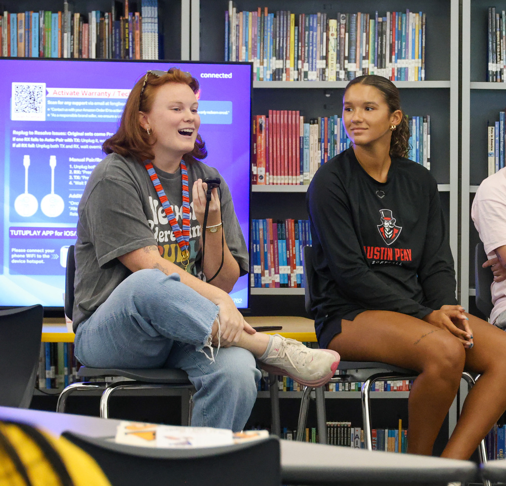 Former FCHS student returns to the school to speak to teachers about their experiences.
