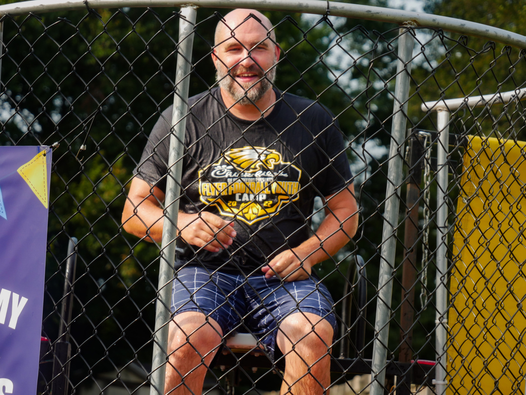 Principal Sheridan in the dunk tank.