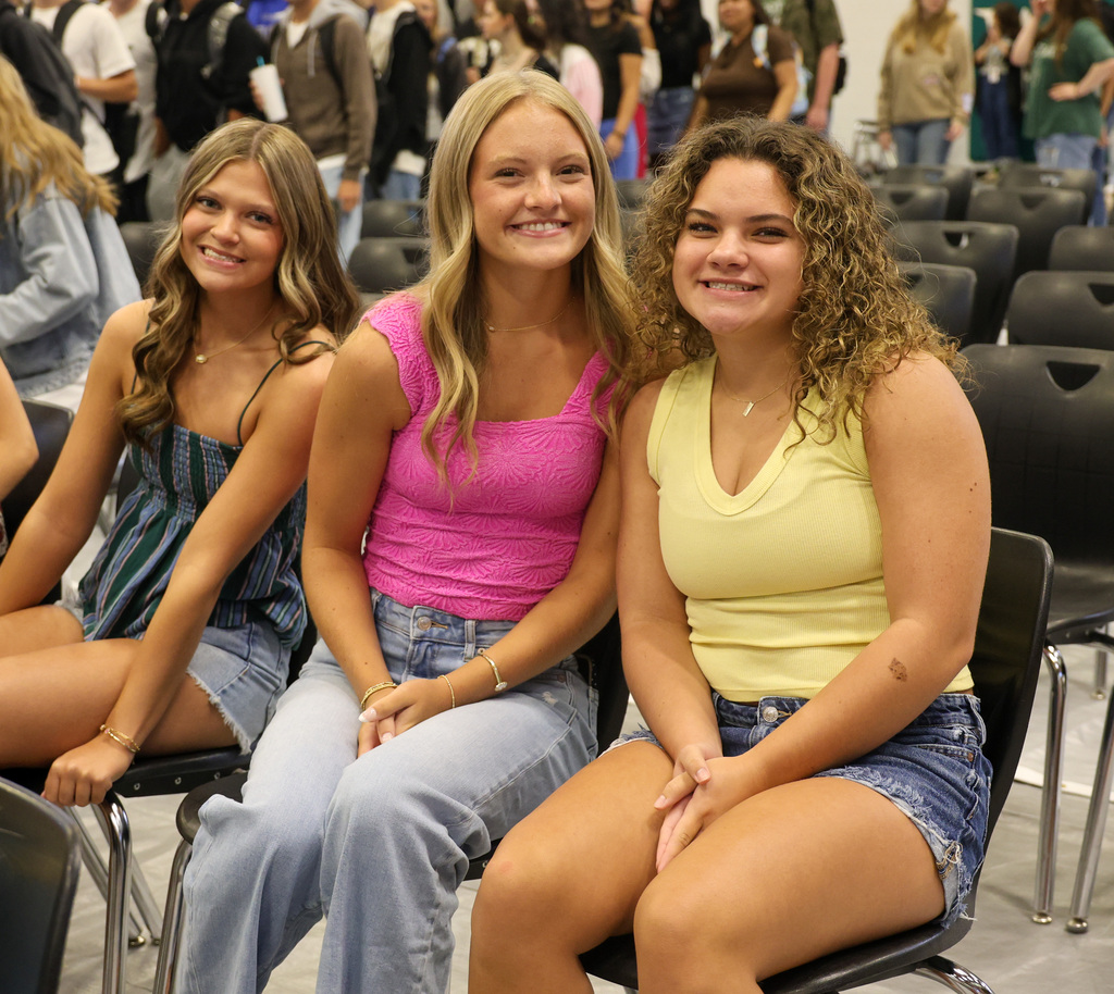 WHHS seniors smile for a photo.