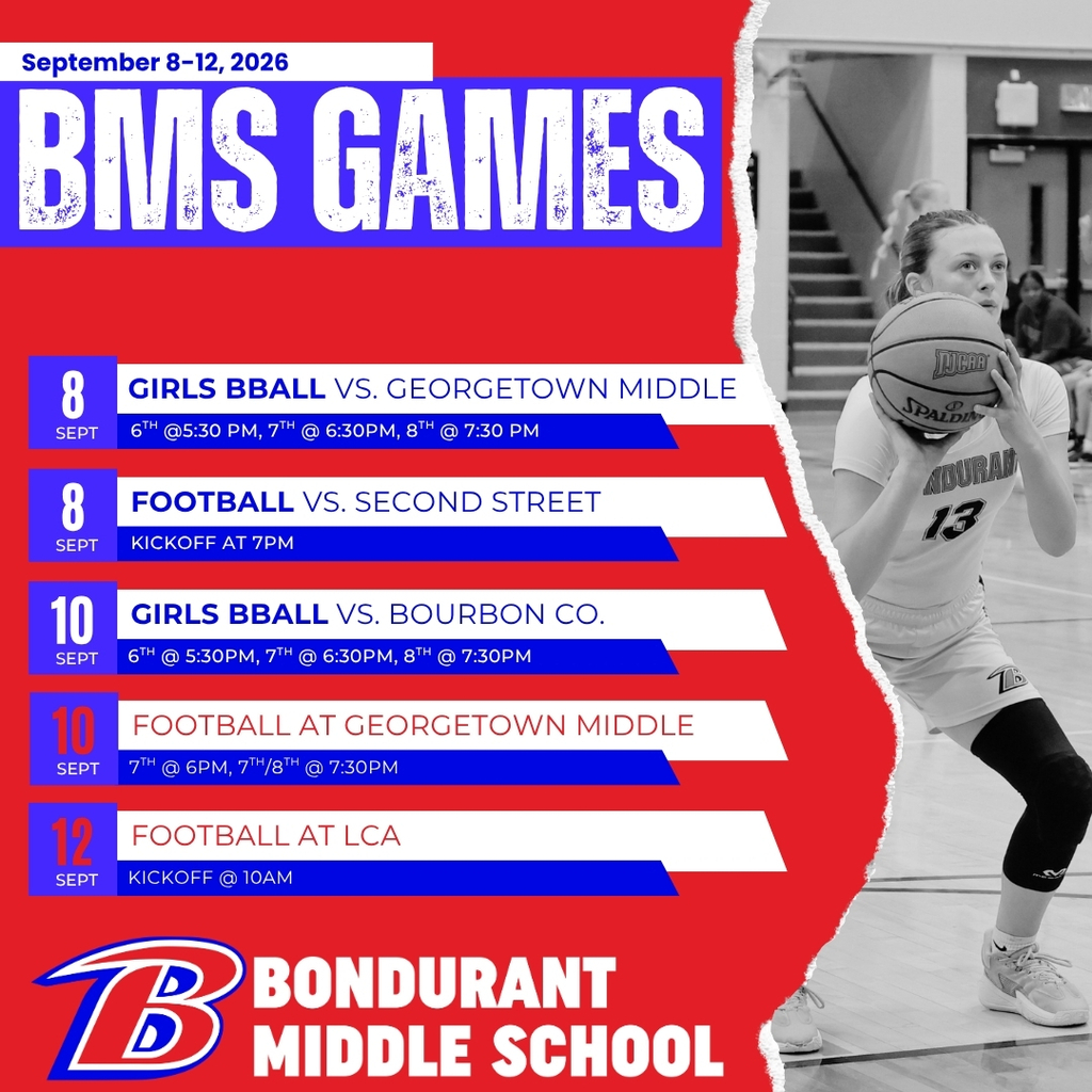 Athletic schedule for BMS for the week of Sept. 8-12.