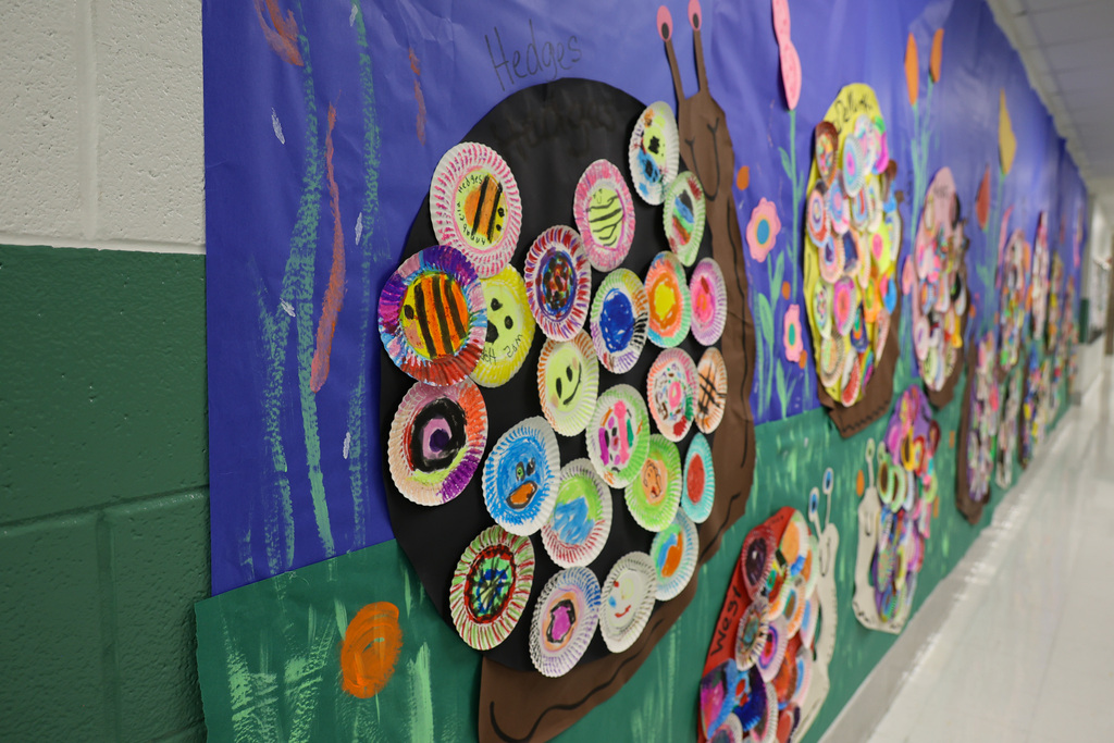 "Dot Day" display at Bridgeport Elementary.