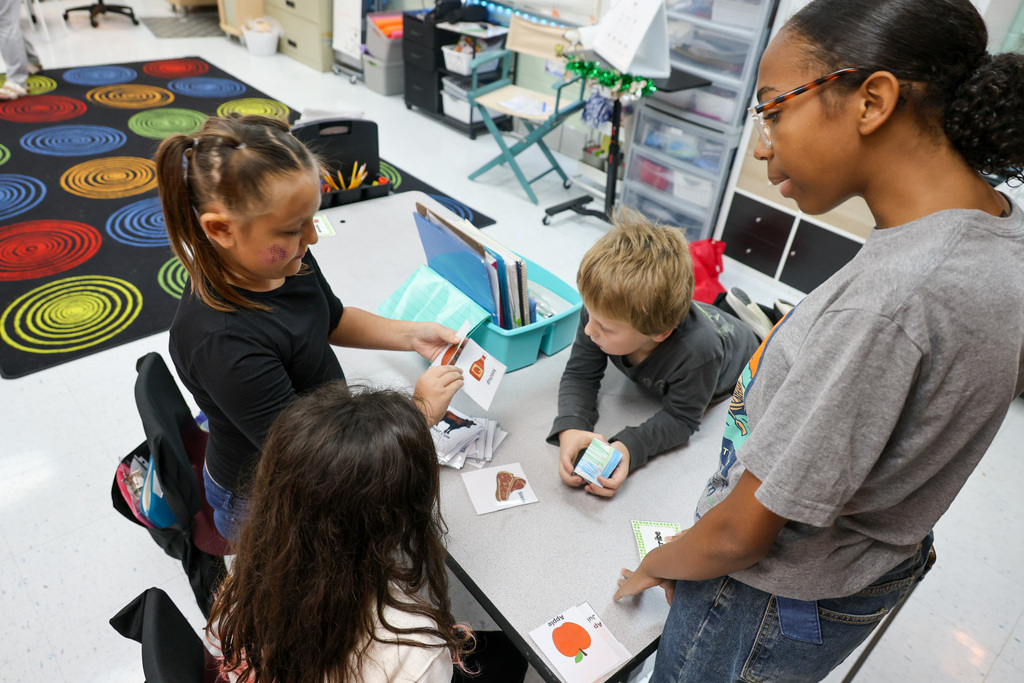 Westridge students participates in activity matching the commodity to the product.