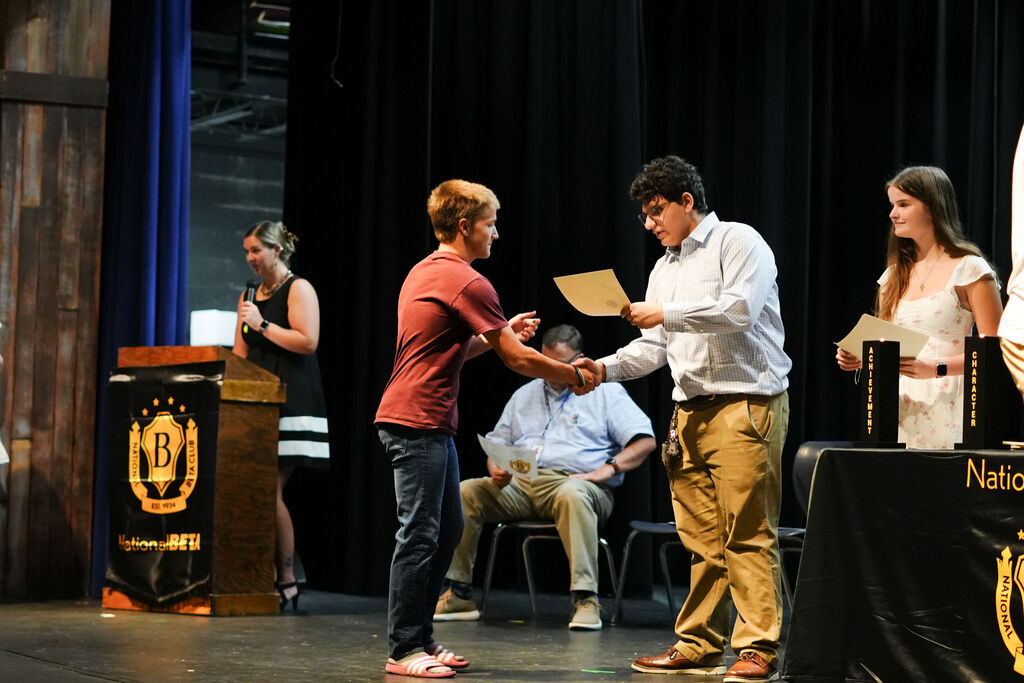 FCHS student receives Beta club membership.