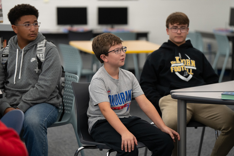 Student Smiling in library